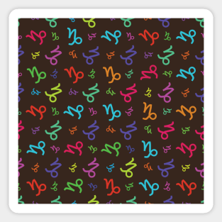 Pattern Capricorn Zodiac Sign Horoscope Astrology Symbol Brown Sticker